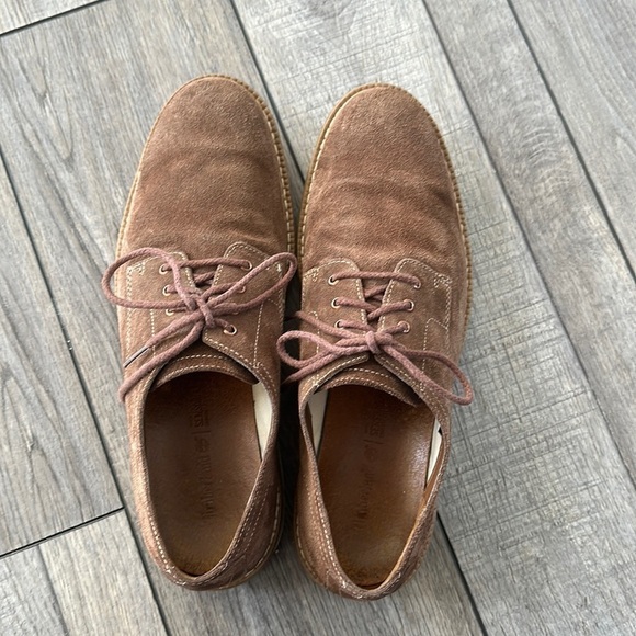 Timberland brown tan soft suede lace up oxfords with sensorflex 9.5 - Picture 1 of 7